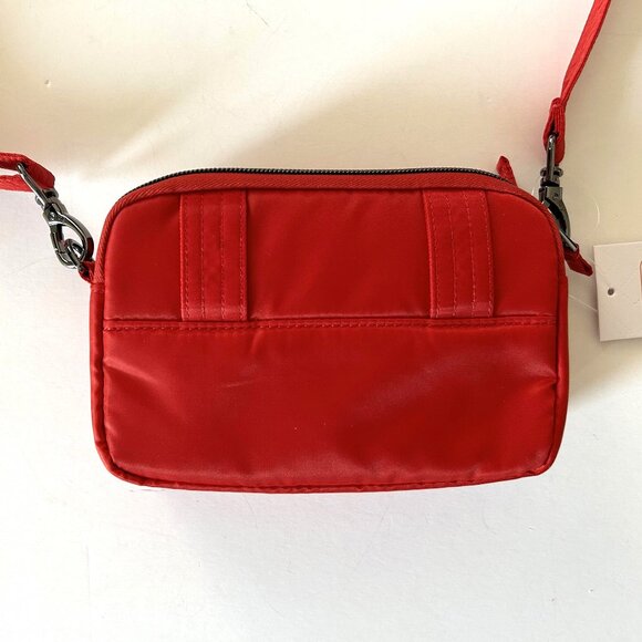 Lug Coupe 2 Convertible Crossbody Bag Poppy Red with Houndstooth Interior - Picture 5 of 6